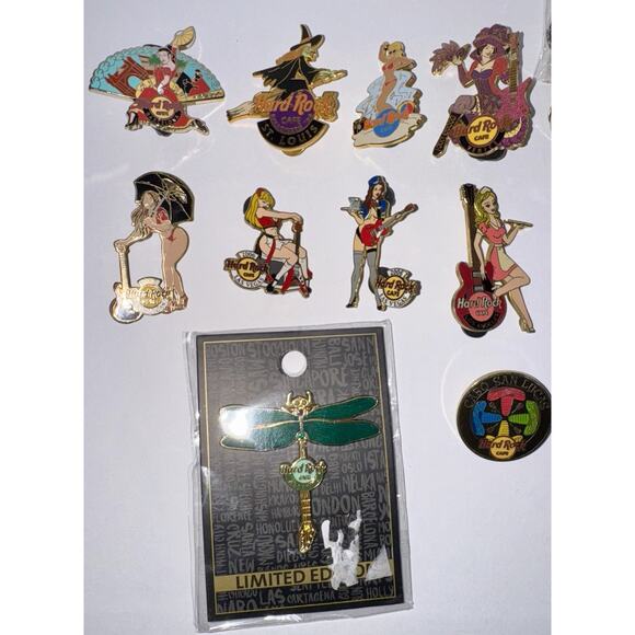 LOT 25 HARD ROCK CAFE Pins Staff Girls Guitar Holiday Anniversary US WORLDWIDE - Picture 3 of 16